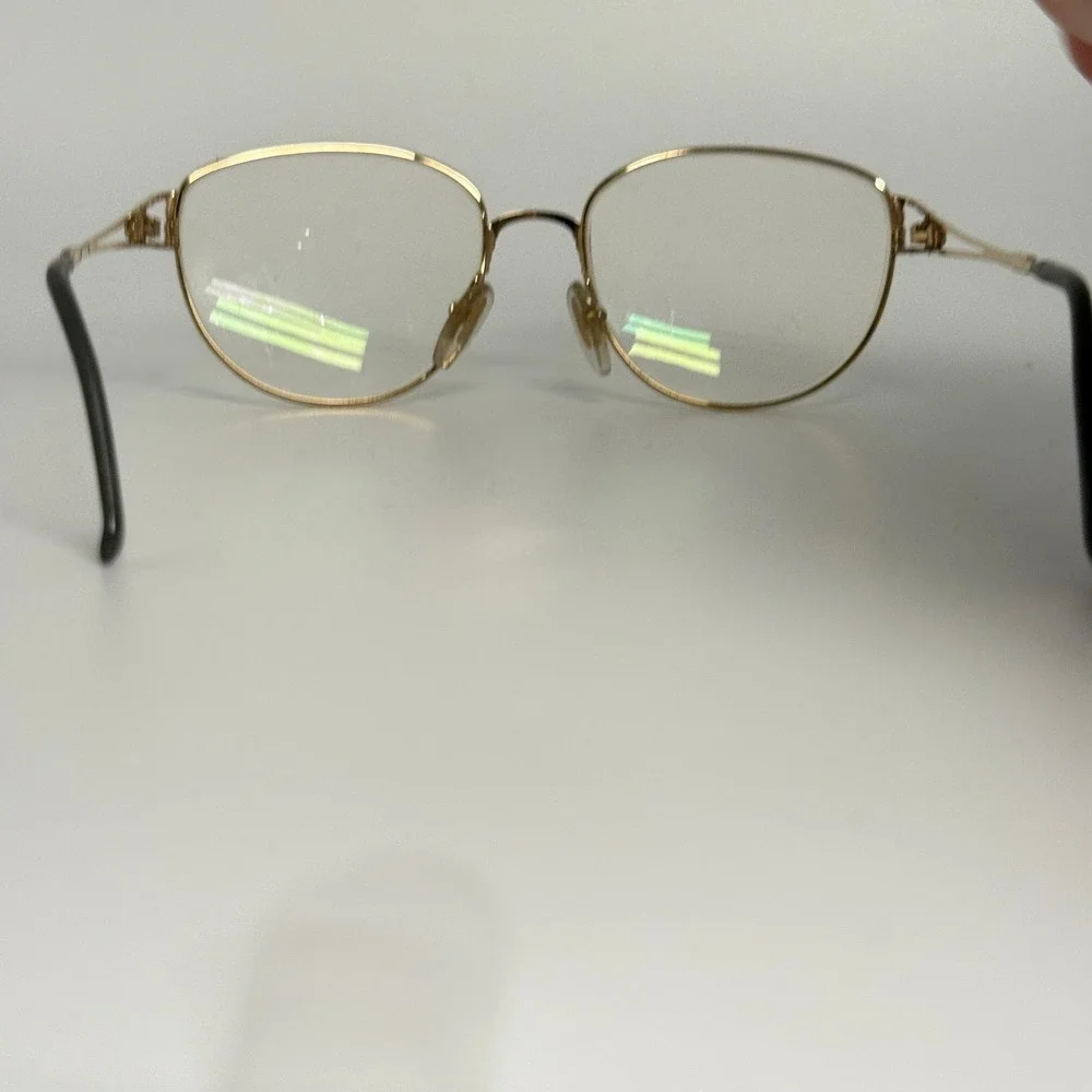 Christian‎ Dior Vintage Gold Blue Marble Oval Eyeglass Frames Austria 22926